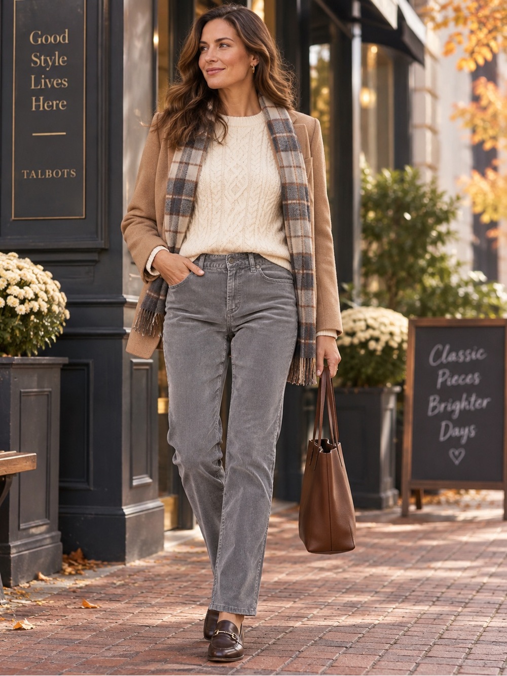 Talbots Heritage Gray Corduroy Pants Women’s 4 Straight Leg Mid Rise 5 Pocket